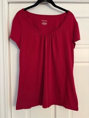 Merona Red Scoop Neck Short Sleeve Tee